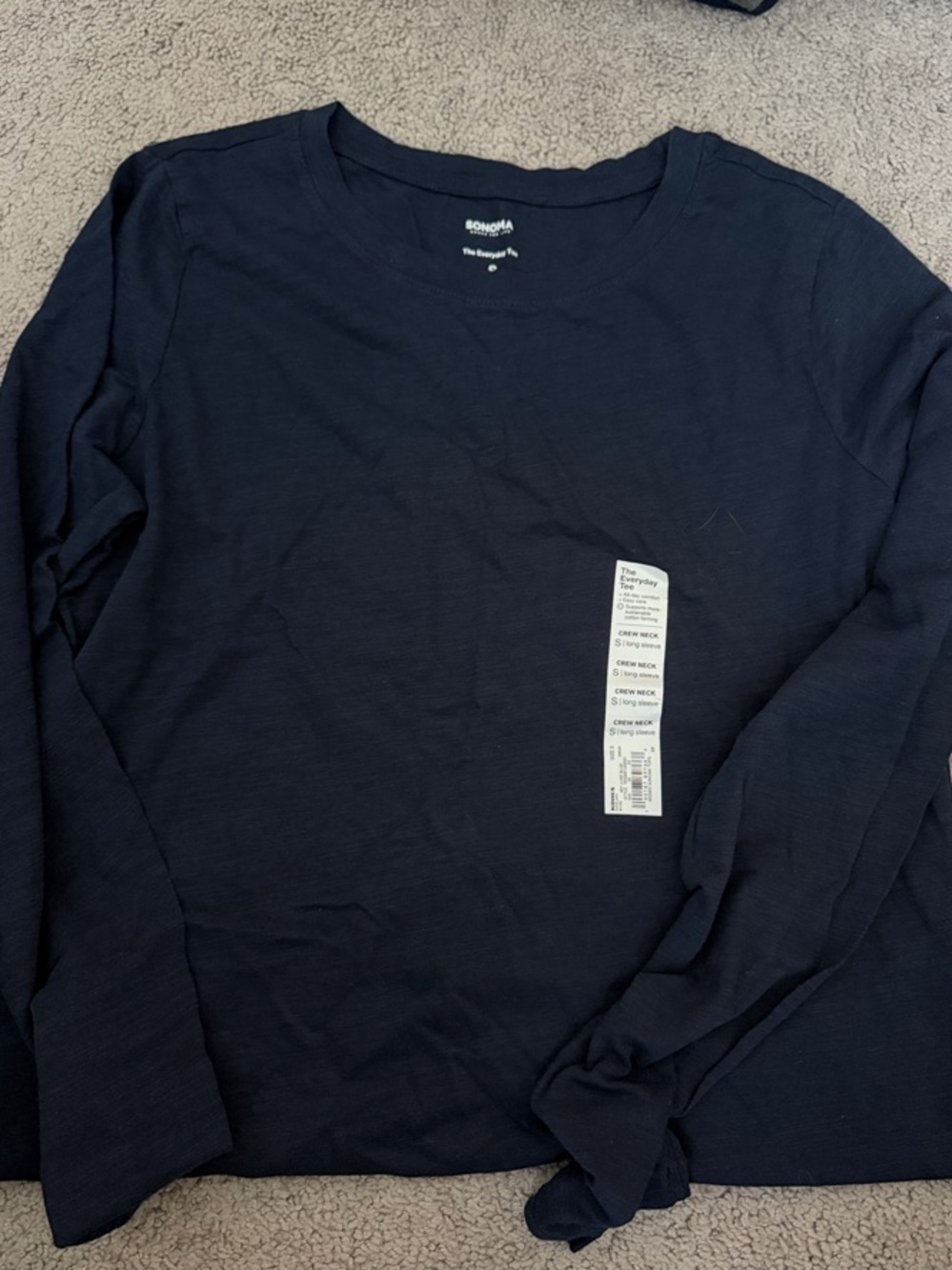 Sonoma Navy Long-Sleeve Crewneck Top